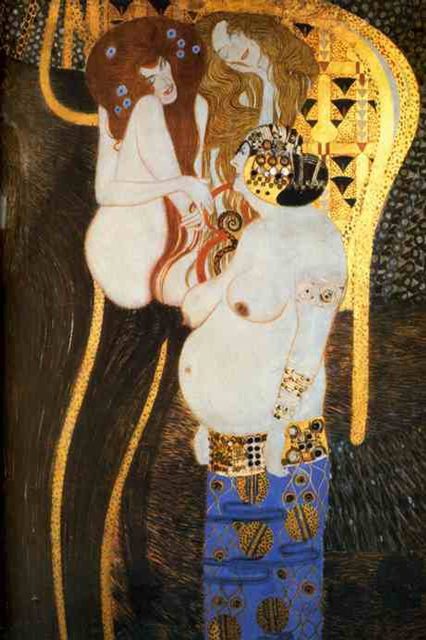 Beethoven Frieze, detal, The Hostile Forces - Lust, Gluttony, 1902