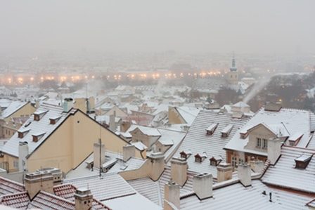 снежные крыши