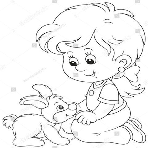 девочка и кролик