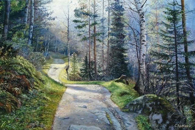 утро в лесу