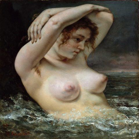 обнаженная девушка в воде 