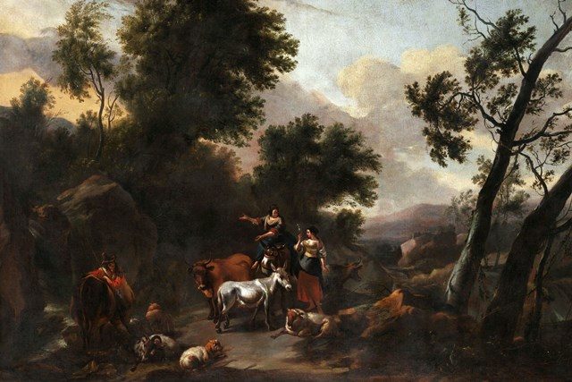  Итальянский пейзаж с пастухами. 1655