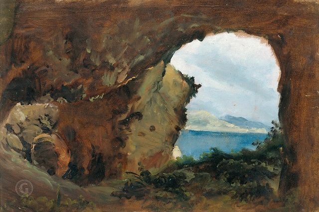 Вид на море и горы из пещеры