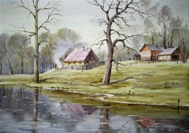 домики на опушке леса 