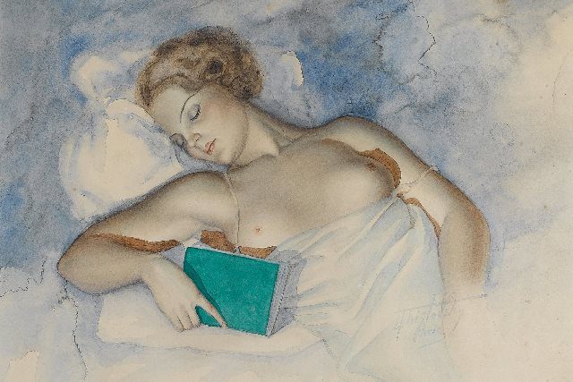 Спящая красавица с книгой