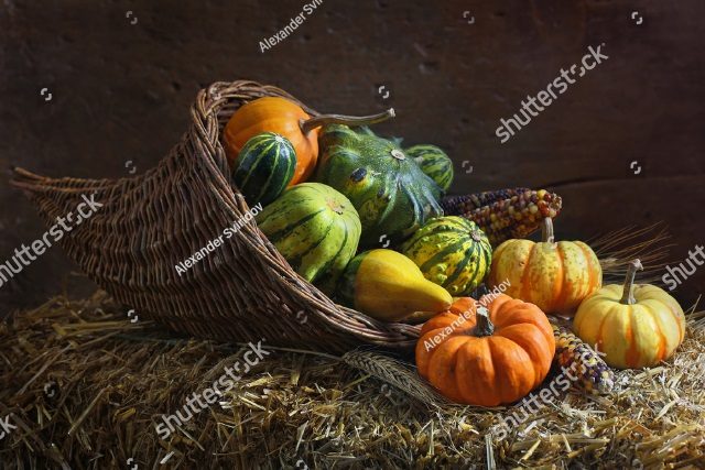 корзина с тыквами 