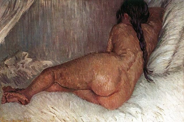  Отдыхающая обнаженная, вид со спины, 1887