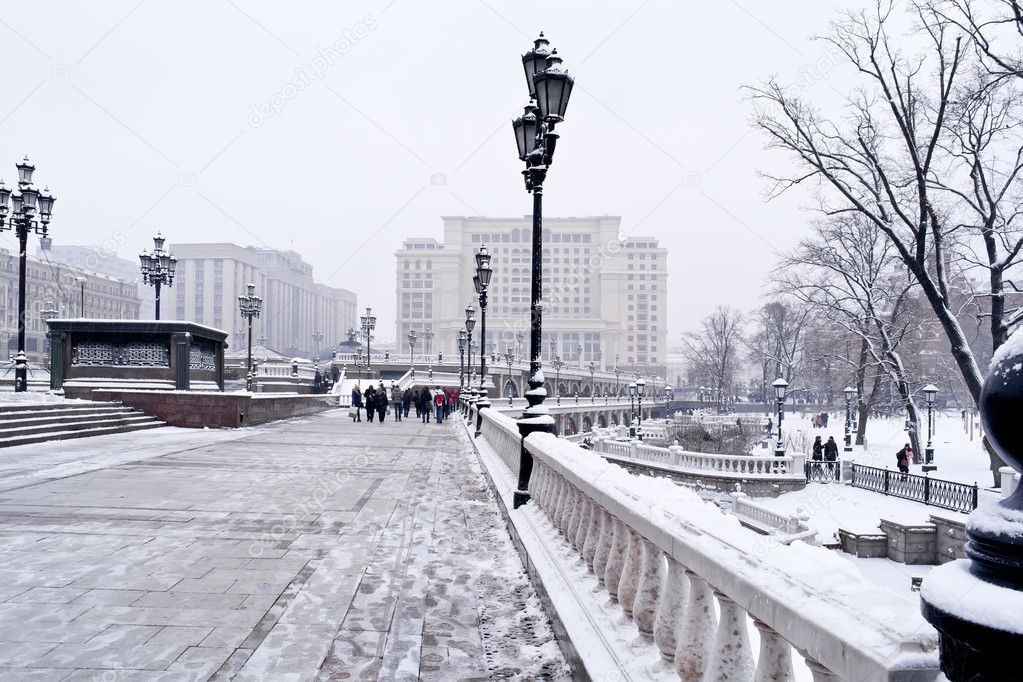 город в снегу