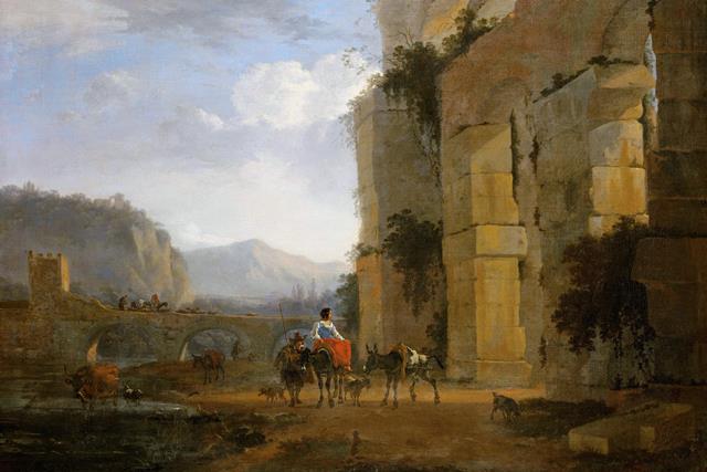 Итальянский пейзаж с руинами акведука. 1675