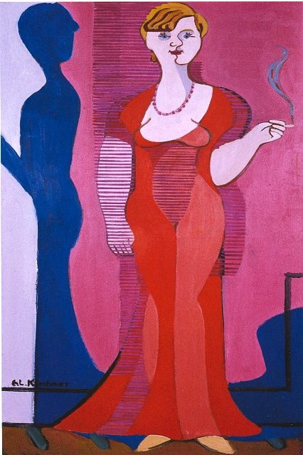  Блондинка в красном платье, портрет Элизабет Гембус, 1932