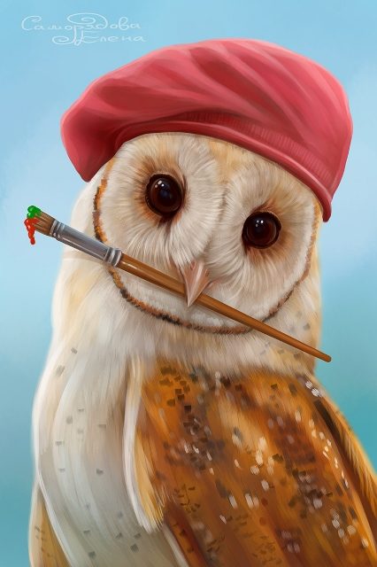 сова-художник 