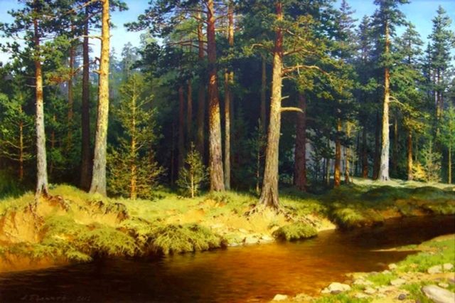 речка в лесу
