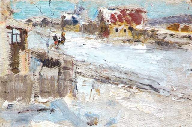  Зимний пейзаж. Этюд (1917)