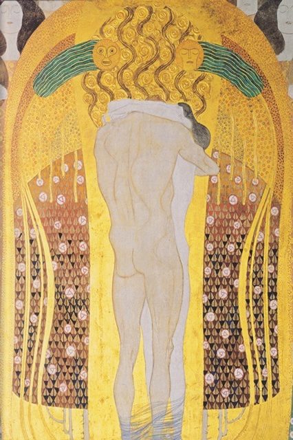 Beethoven Frieze, detal, A Kiss for the Whole World, 1902