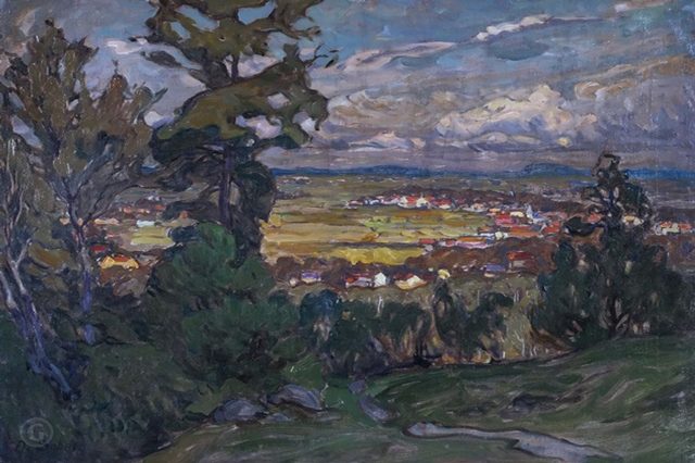 Пейзаж с деревней. Этюд из Северной Норвегии