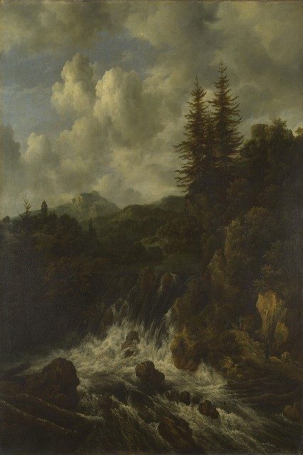  A Landscape with a Waterfall and a Castle on a Hill