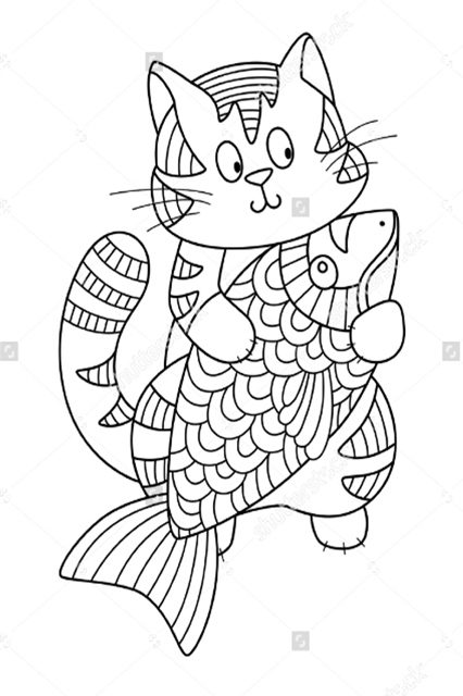котенок с рыбкой