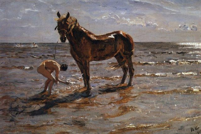 Купание лошади. 1905