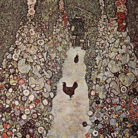 Garden with Roosters, 1917
