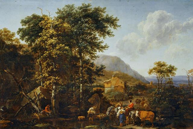 Пейзаж со стадом у водопоя. 1653