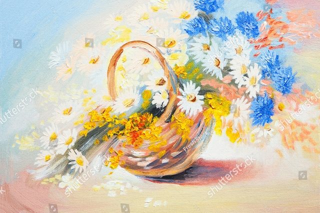 корзинка ромашек