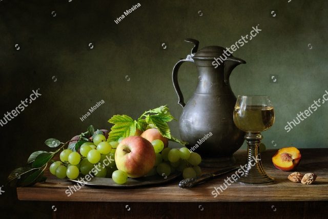 виноград и яблоки 