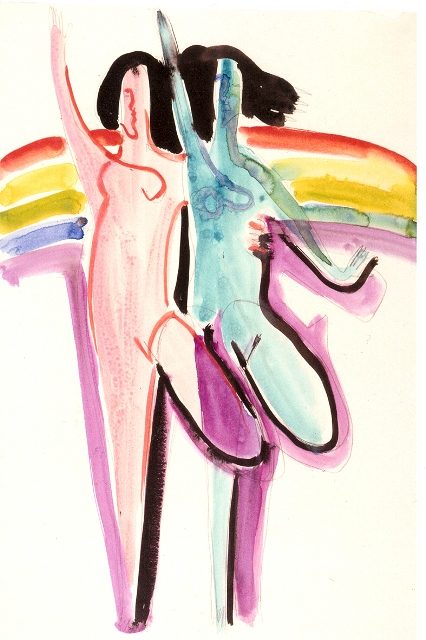   Дизайн банкетного зала в Эссене, Две танцовщицы, 1932-33