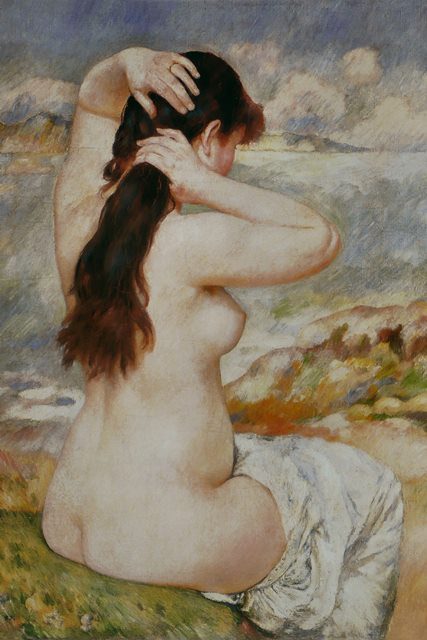Купальщица, прибирающая свои волосы