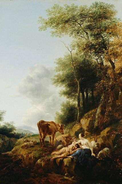 Пейзаж с нимфой и сатиром. 1647