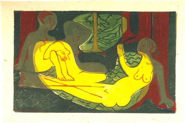 Трое обнаженных в лесу, 1933