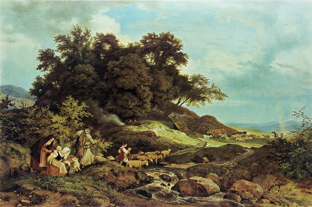  Пейзаж с пастухами в Богемии, 1841