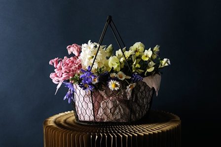 цветы в корзинке