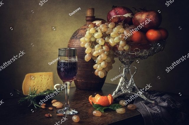  сыр,вино и фрукты 