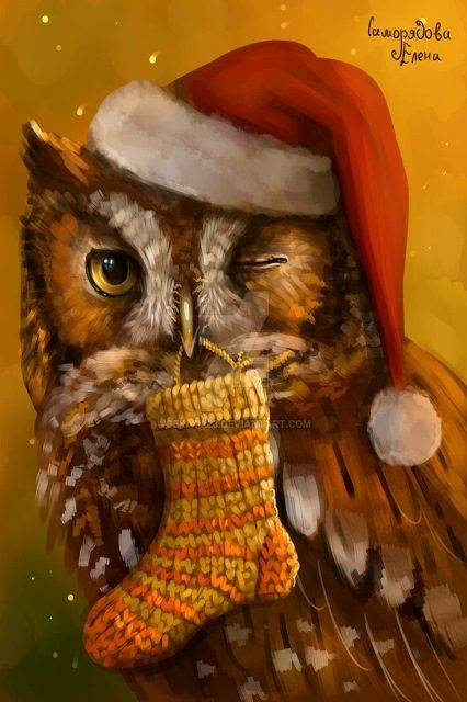 сова и новый год 