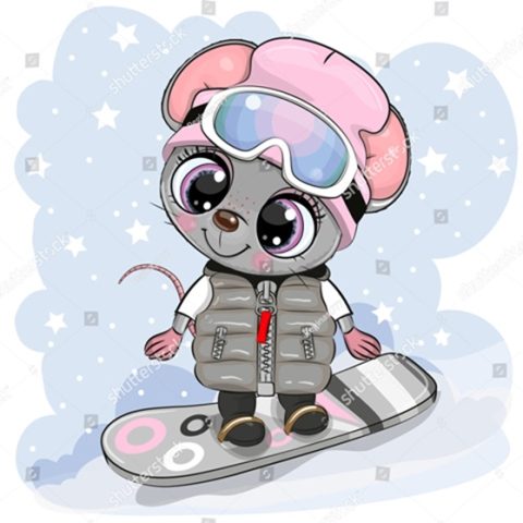 мышка на сноуборде