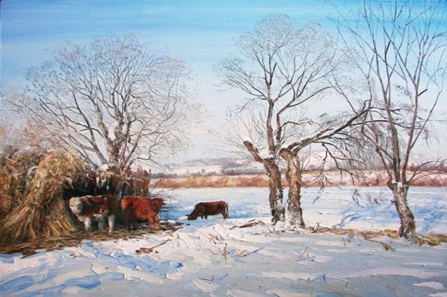 зима в селе 