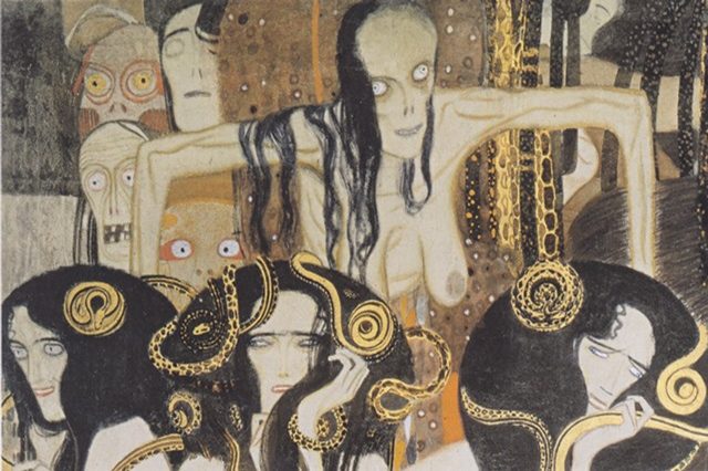  Beethoven Frieze, detal, The Gorgons 1, 1902