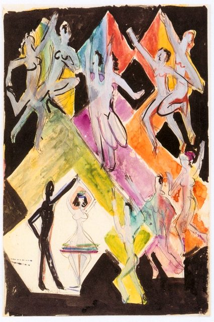 Дизайн для росписи, красочные танцы, 1927